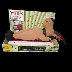 Christmas Animated Plush Reindeer Exercise Situps Decoration Big Lots‎ Funny